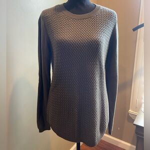Lety & Me Women's Josey Elbow Patch Olive Sweater - Size Small